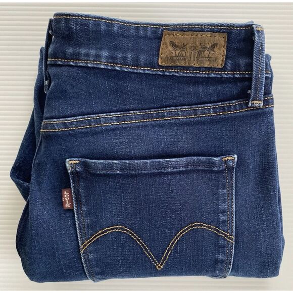 Levis Mid Rise Skinny Cropped Jeans Dark Wash Women’s Size 8 (Fit 29"x25") - Picture 5 of 13